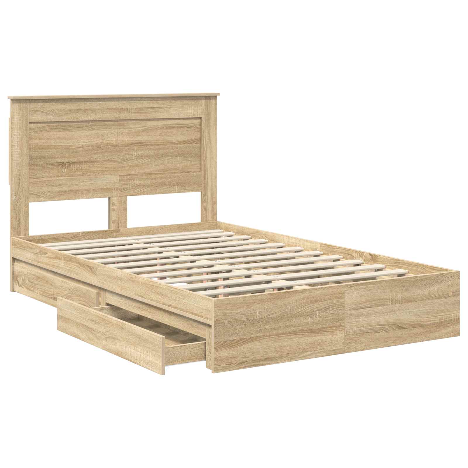 Opslag bed met lade Sonoma Eiken 135 x 190 cm Bewerkt hout | luizaXL | Dé meubelwinkel voor elk interieur Opslag bed met lade Sonoma Eiken 135 x 190 cm Bewerkt hout - Afbeelding 5