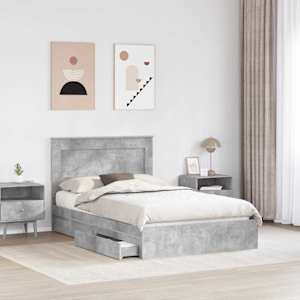 Postel s úložným prostorem s čelo Betonově šedá 135 x 190 cm - obrázek 3
