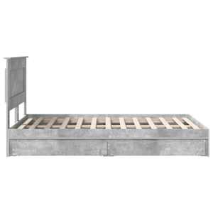 Postel s úložným prostorem s čelo Betonově šedá 135 x 190 cm - obrázek 9