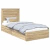 vidaXL Laos voodi sahtliga peaga Sonoma tamm 100 x 200 cm Tehispuit