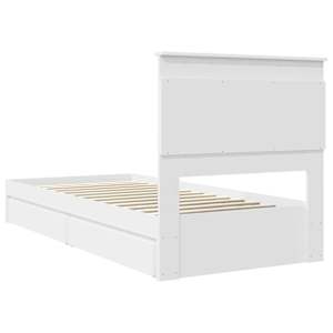 Postel s úložným prostorem Bílá 90 x 200 cm kompozitní dřevo - obrázek 10
