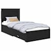 vidaXL Voodi raam sahtliga peaga Must tamm 90 x 200 cm Tehispuit