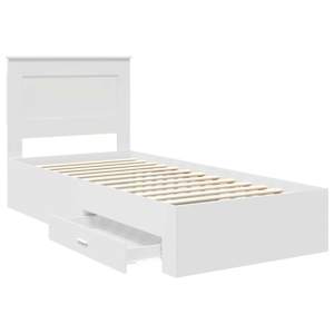 Rám postele s čelo Bílá a stříbrná 75 x 190 cm kompozitní dřevo - obrázek 5