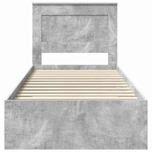 Rám postele se zásuvkou Betonově šedá a stříbrná 75 x 190 cm - obrázek 7