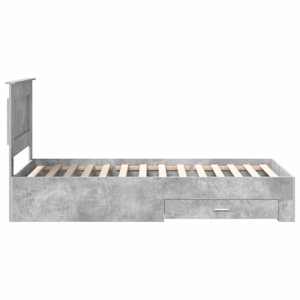 Rám postele se zásuvkou Betonově šedá a stříbrná 75 x 190 cm - obrázek 8