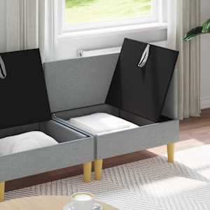 Modulární pohovka se storage 3 pcs Světle šedá Textil - obrázek 3