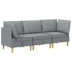 vidaXL Modulaarne diivanisari koos ladustamisega 3 tk Helehall kangas