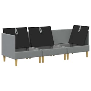 Modulární pohovka se storage 3 pcs Světle šedá Textil - obrázek 4