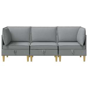 Modulární pohovka se storage 3 pcs Světle šedá Textil - obrázek 6