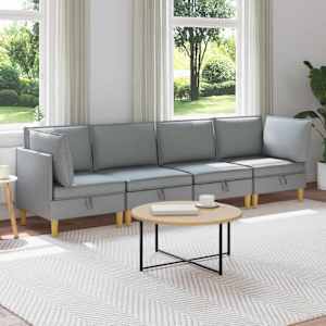 Modularni kavč s shranjevanjem 4 pcs Svetlo siva Blago