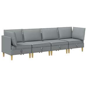 vidaXL Modulaarne diivanisari koos ladustamisega 4 tk Helehall kangas