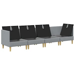 Modulární pohovka se storage 4 pcs Světle šedá Textil - obrázek 4