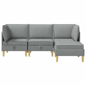 Modulární pohovka se storage 4 pcs Světle šedá Textil - obrázek 7