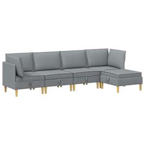 vidaXL Modulaarne diivanisari koos ladustamisega 5 tk Helehall kangas