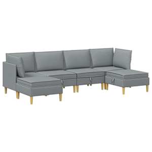 vidaXL Modulaarne diivanisari koos ladustamisega 6 tk Helehall kangas