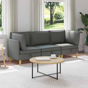 Modularni kavč s shranjevanjem 3 pcs Temno siva Blago