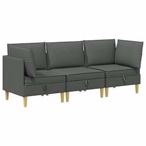 vidaXL Modulaarne diivanisari koos ladustamisega 3 tk Tumehall kangas