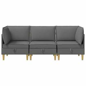 Modulární pohovka se storage 3 pcs Tmavě šedá Textil - obrázek 6