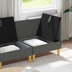Modulární pohovka se storage 4 pcs Tmavě šedá Textil - obrázek 3