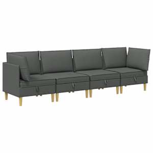 vidaXL Modulaarne diivanisari koos ladustamisega 4 tk Tumehall kangas