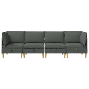 Modulární pohovka se storage 4 pcs Tmavě šedá Textil - obrázek 6