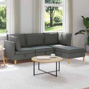 Modularni kavč s shranjevanjem 4 pcs Temno siva Blago