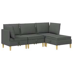 vidaXL Modulaarne diivanisari koos ladustamisega 4 tk Tumehall kangas
