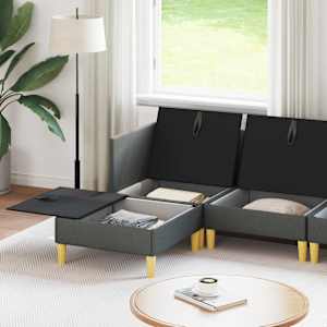 Modulární pohovka se storage 5 pcs Tmavě šedá Textil - obrázek 3