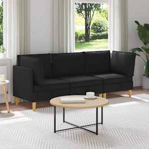 Modularni kavč s shranjevanjem 3 pcs Črna Blago