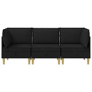 Modulární pohovka se storage 3 pcs Černá Textil - obrázek 6