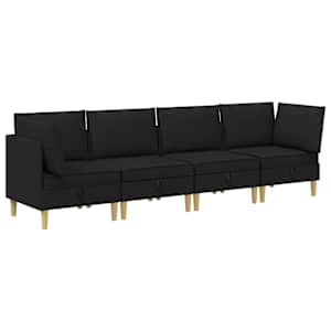 vidaXL Modulaarne diivanisari koos ladustamisega 4 tk Must kangas