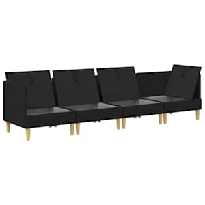 Modulární pohovka se storage 4 pcs Černá Textil - obrázek 4