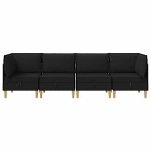 Modulární pohovka se storage 4 pcs Černá Textil - obrázek 6