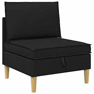 Modulární pohovka se storage 4 pcs Černá Textil - obrázek 5