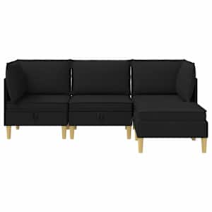 Modulární pohovka se storage 4 pcs Černá Textil - obrázek 7