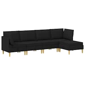 vidaXL Modulaarne diivanisari koos ladustamisega 5 tk Must kangas