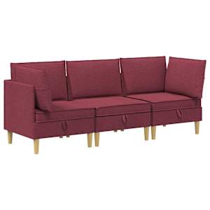 vidaXL Modulaarne diivanisari koos ladustamisega 3 tk Veinpunane
