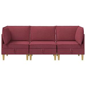 Modulární pohovka se storage 3 pcs Víno Červené Textil - obrázek 6