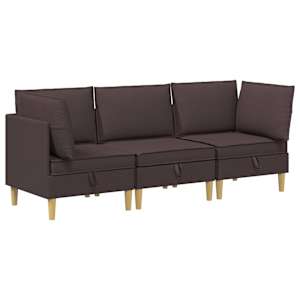 vidaXL Modulaarne diivanisari koos ladustamisega 3 tk Tume pruun