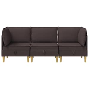 Modulární pohovka se storage 3 pcs Tmavě hnědá Textil - obrázek 6