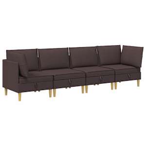 vidaXL Modulaarne diivanisari koos ladustamisega 4 tk Tume pruun