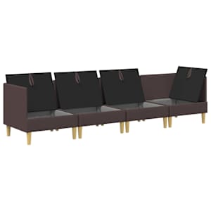 Modulární pohovka se storage 4 pcs Tmavě hnědá Textil - obrázek 4