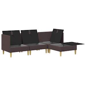 Modulární pohovka se storage 4 pcs Tmavě hnědá Textil - obrázek 4