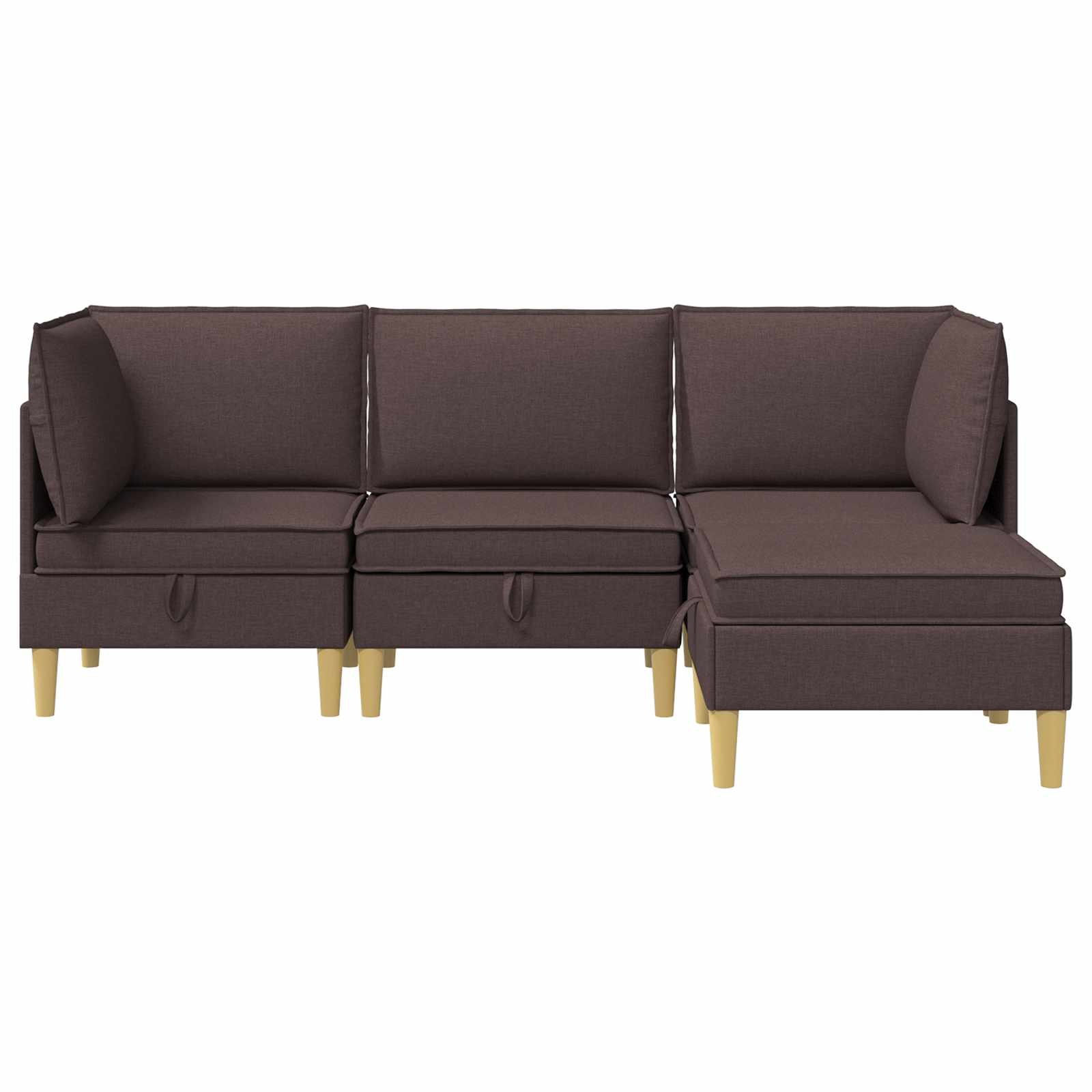 Modulsoffor med förvaring 4 pcs Mörkbrun