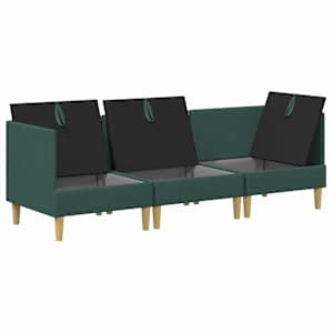 Modulární pohovka se storage 3 pcs Tmavě zelená Textil - obrázek 4