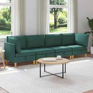 Modulární pohovka se storage 4 pcs Tmavě zelená Textil - obrázek 1