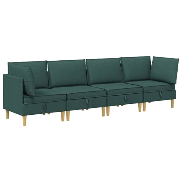 vidaXL Modulaarne diivanisari koos ladustamisega 4 tk Tumeroheline