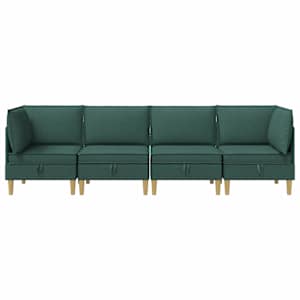 Modulární pohovka se storage 4 pcs Tmavě zelená Textil - obrázek 6