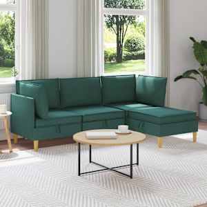 Modulární pohovka se storage 4 pcs Tmavě zelená Textil - obrázek 1