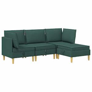 vidaXL Modulaarne diivanisari koos ladustamisega 4 tk Tumeroheline